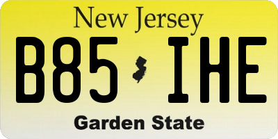 NJ license plate B85IHE