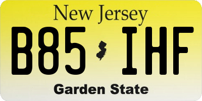 NJ license plate B85IHF