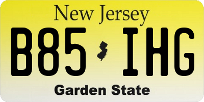 NJ license plate B85IHG