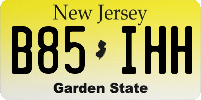 NJ license plate B85IHH