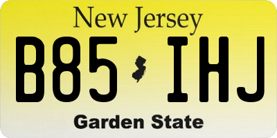 NJ license plate B85IHJ