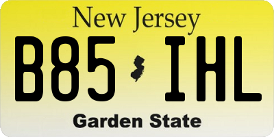 NJ license plate B85IHL