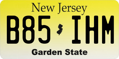 NJ license plate B85IHM