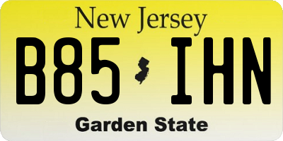 NJ license plate B85IHN