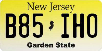 NJ license plate B85IHO