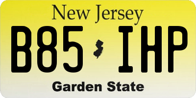 NJ license plate B85IHP