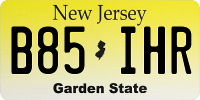 NJ license plate B85IHR