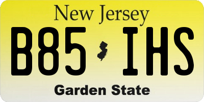 NJ license plate B85IHS