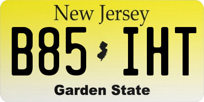 NJ license plate B85IHT