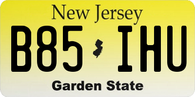 NJ license plate B85IHU