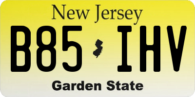 NJ license plate B85IHV