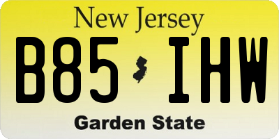 NJ license plate B85IHW