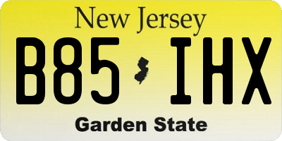 NJ license plate B85IHX