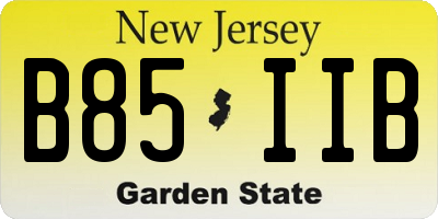 NJ license plate B85IIB