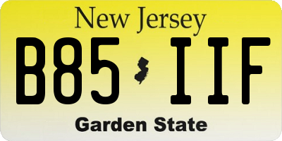 NJ license plate B85IIF