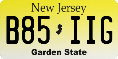 NJ license plate B85IIG