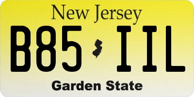 NJ license plate B85IIL
