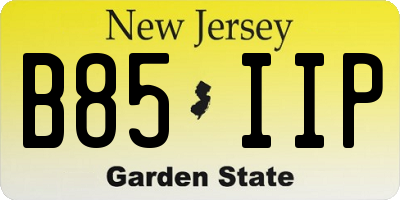 NJ license plate B85IIP