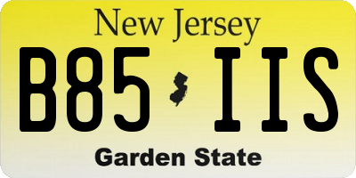 NJ license plate B85IIS
