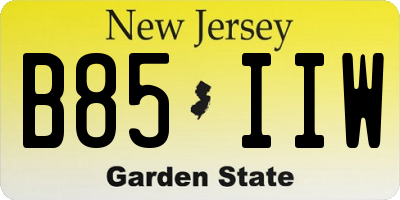 NJ license plate B85IIW