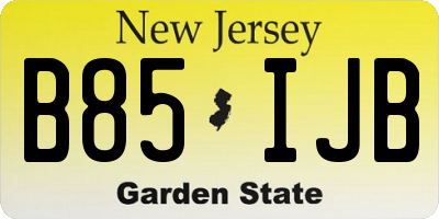 NJ license plate B85IJB