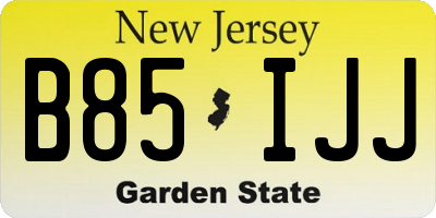 NJ license plate B85IJJ