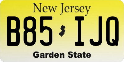 NJ license plate B85IJQ