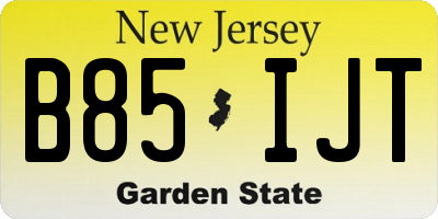 NJ license plate B85IJT