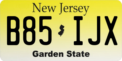 NJ license plate B85IJX