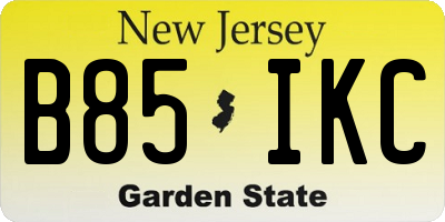 NJ license plate B85IKC