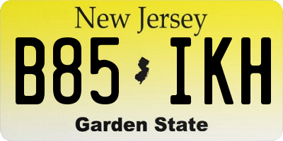 NJ license plate B85IKH