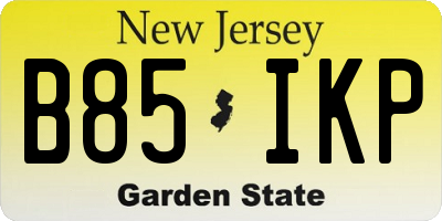 NJ license plate B85IKP