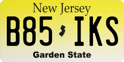NJ license plate B85IKS
