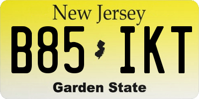 NJ license plate B85IKT