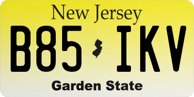 NJ license plate B85IKV