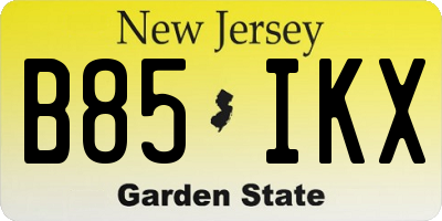 NJ license plate B85IKX