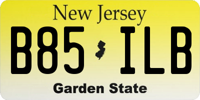 NJ license plate B85ILB