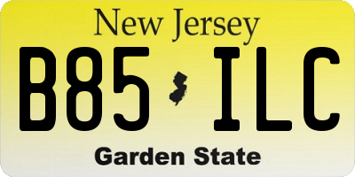 NJ license plate B85ILC