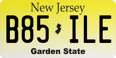 NJ license plate B85ILE