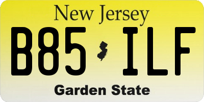NJ license plate B85ILF