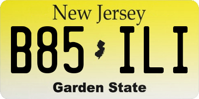 NJ license plate B85ILI