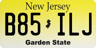 NJ license plate B85ILJ