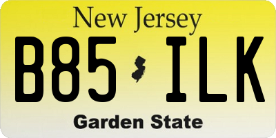 NJ license plate B85ILK