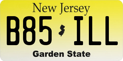 NJ license plate B85ILL