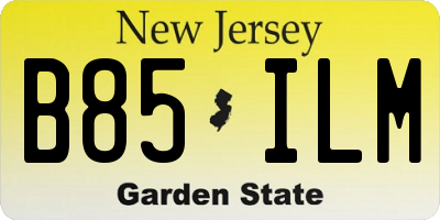 NJ license plate B85ILM