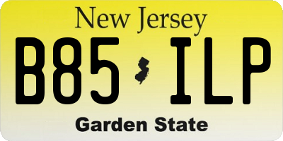 NJ license plate B85ILP