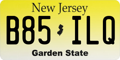 NJ license plate B85ILQ
