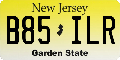 NJ license plate B85ILR