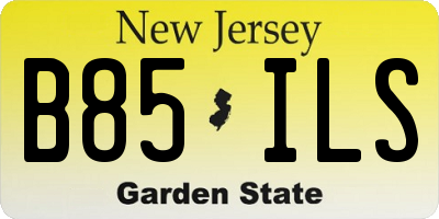 NJ license plate B85ILS