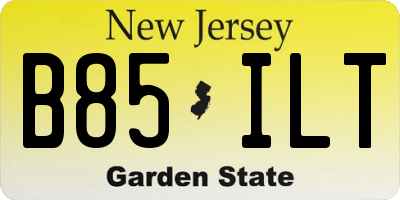 NJ license plate B85ILT